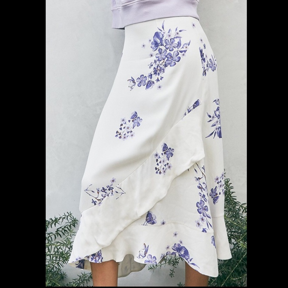 Ragdoll LA Floral Ruffle Skirt Blue Floral